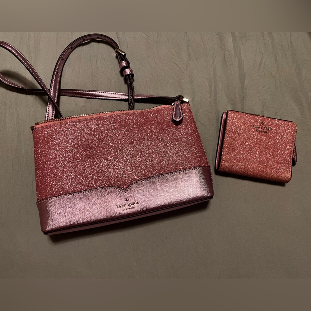 Kate Spade Rose Glitter Crossbody Bag